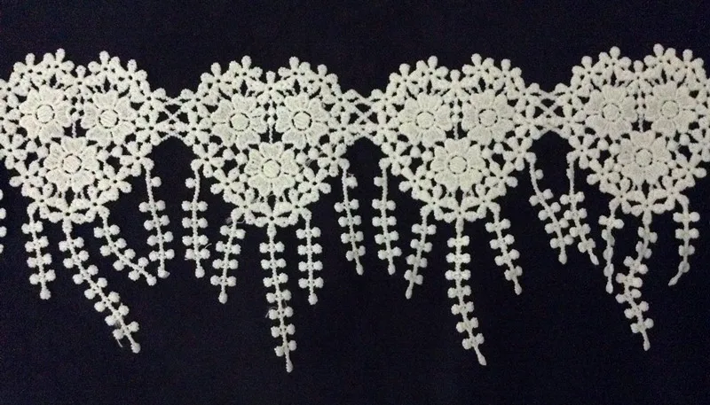 12cm polyester water soluble exquisite embroidery fringe lace trim, XERY-XHX001B