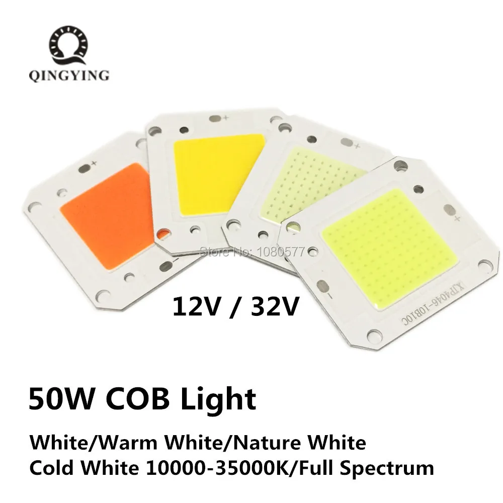 5 pcs/lot 50W High Power LED Chip COB Lights DC12V DC32V Light Beads White Warm White Cold White Full Spectrum 3000K-30000K