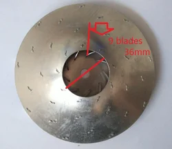 Vacuum Cleaner Parts aluminum motor impeller fan blade 9 blades 112mm diameter 8mm hole