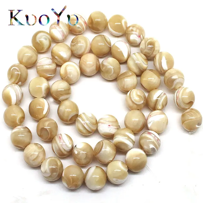 Natural Trochus Shell Stone Round Loose Beads 15\