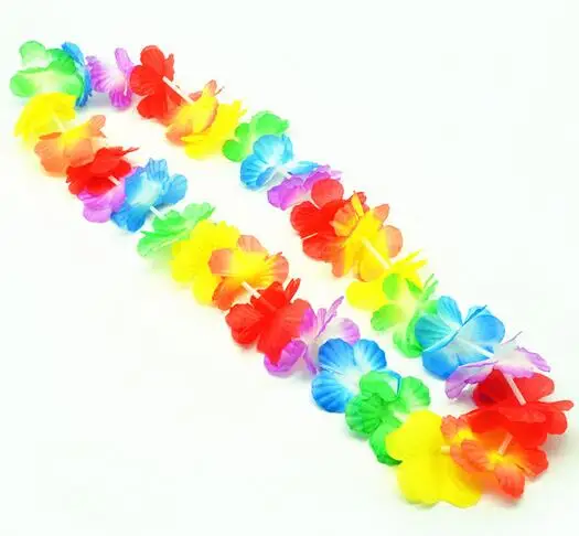 300pcs/lot Fast Shipping Colorful Hawaiian leis Garland Necklace Fancy Dress Party Hawaii Beach Fun Party Supplies