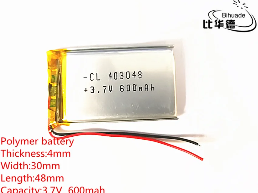 

10pcs 3.7V 600mAh 403048 Lithium Polymer Li-Po li ion Rechargeable Battery cells For Mp3 MP4 MP5 GPS PSP mobile bluetooth