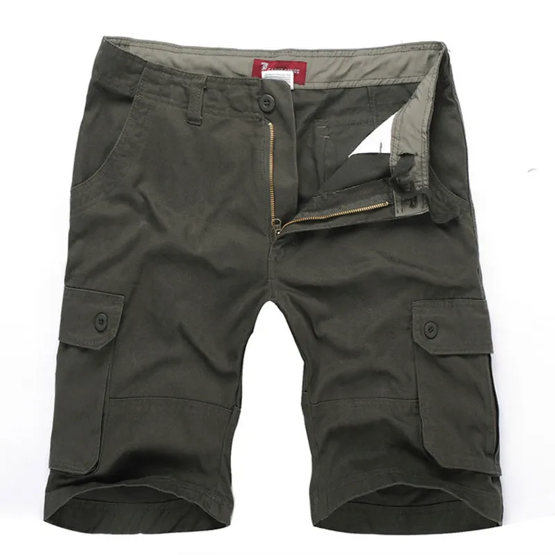 Mens Cargo Shorts Large Size 29-46 Cotton Loose Shorts Military Army Multi-pockets Beach Short Pants Casual