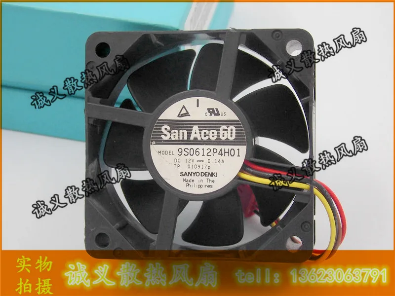 

Free Shipping For Sanyo 9S0612P4H01 DC 12V 0.14A, 60x60x25mm 4-wire 4-pin connector 50mm Server Square Cooling fan