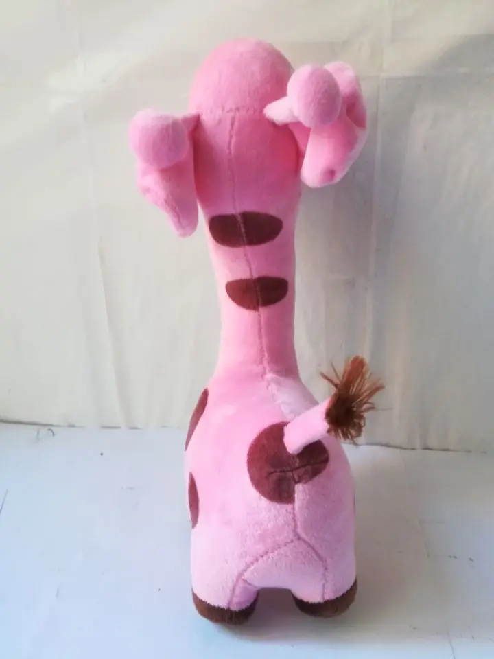 Cerca de 30 cm girafa rosa brinquedo de pelúcia girafa dos desenhos animados boneca macia travesseiro brinquedo presente de Natal h2469