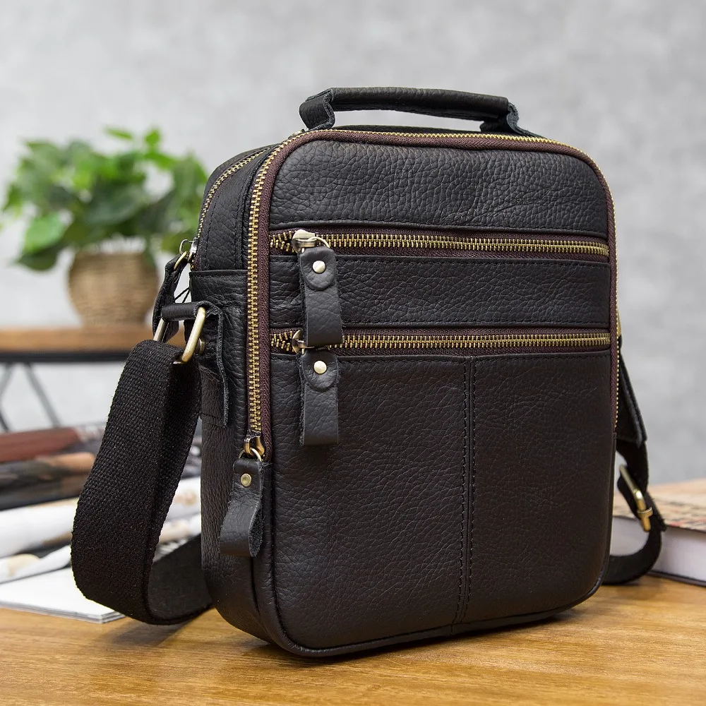 

Original Leather Male Design Casual Vintage Messenger Crossbody Shoulder bag Fashion Male Satchel Mochila Tablet Tote bag 2006-b