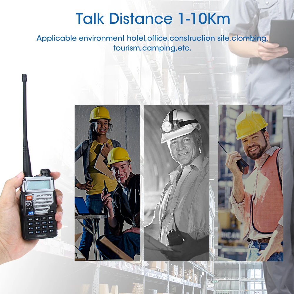New Baofeng UV-5RE Walkie Talkie Dual Band VHF UHF 136-174/400-520MHz FM Transceiver Portable 5W Two Way Handheld Radio Scanner