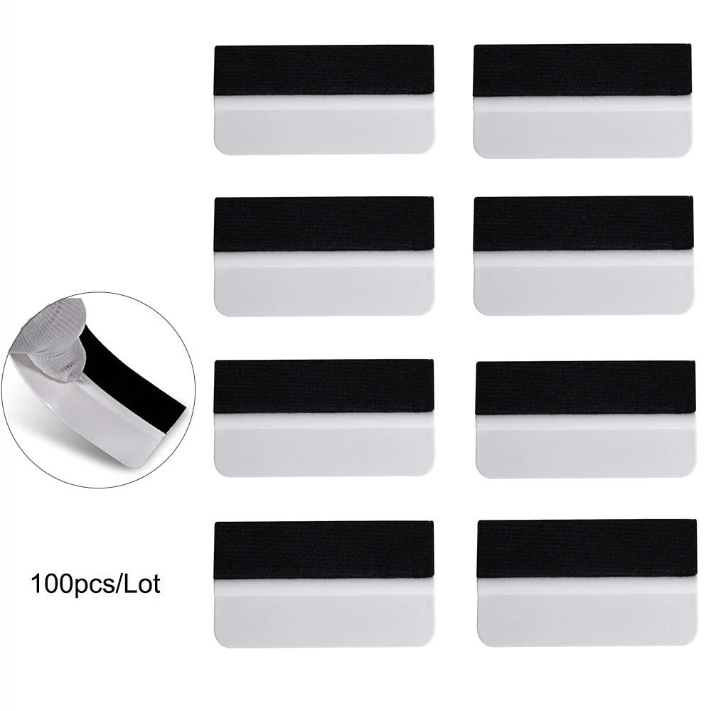 

EHDIS 100Pcs Card Fabric Felt Squeegee Plastic Scraper Auto Carbon Foil Film Vinyl Wrap Tool Glass Window Tint Wrapping Tools