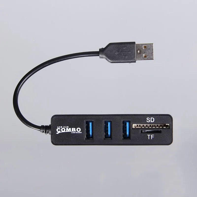 Newest Combo 3 USB2.0 Hubs MicroSD SD TF USB2.0 MicroUSB Universal Memory Card Reader Design for  PC Laptop Notbook Macbook