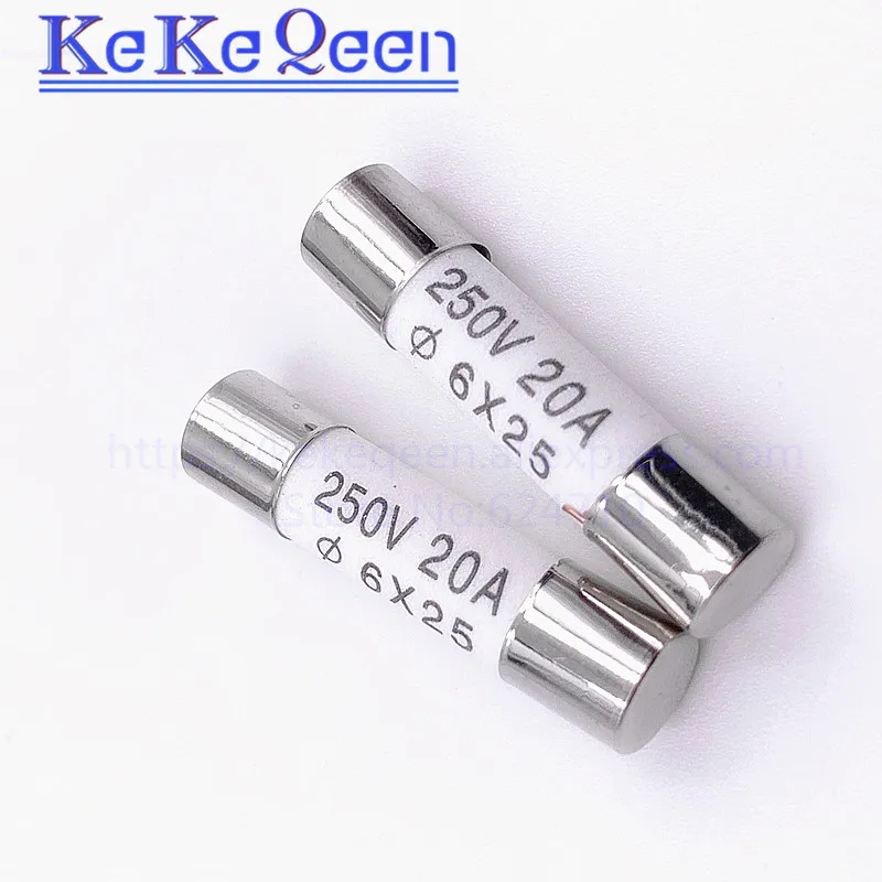 10PCS 6*25mm ceramic fuse 6*25 Ceramic insurance tube 6x25MM 0.5A 1A 2A 3A 5A 6A 7A 8A 10A 15A 20A 25A 30A 250V RO57 fuse BS1362