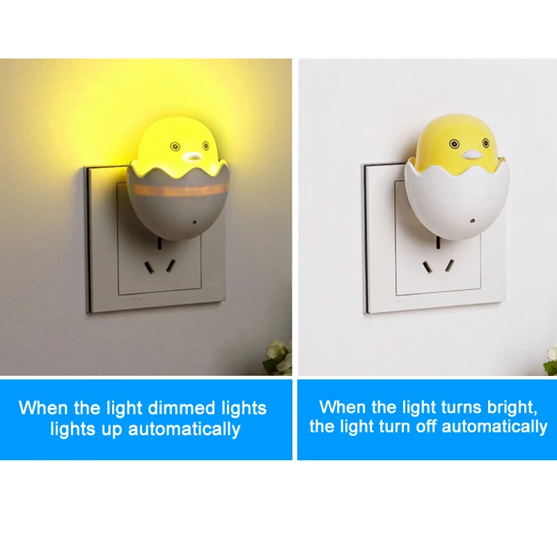 New Energy saving Duck LED Light EU/US Plug Duck AC110-220V Wall Socket Light-control Sensor LED Night Light Bedroom lamp