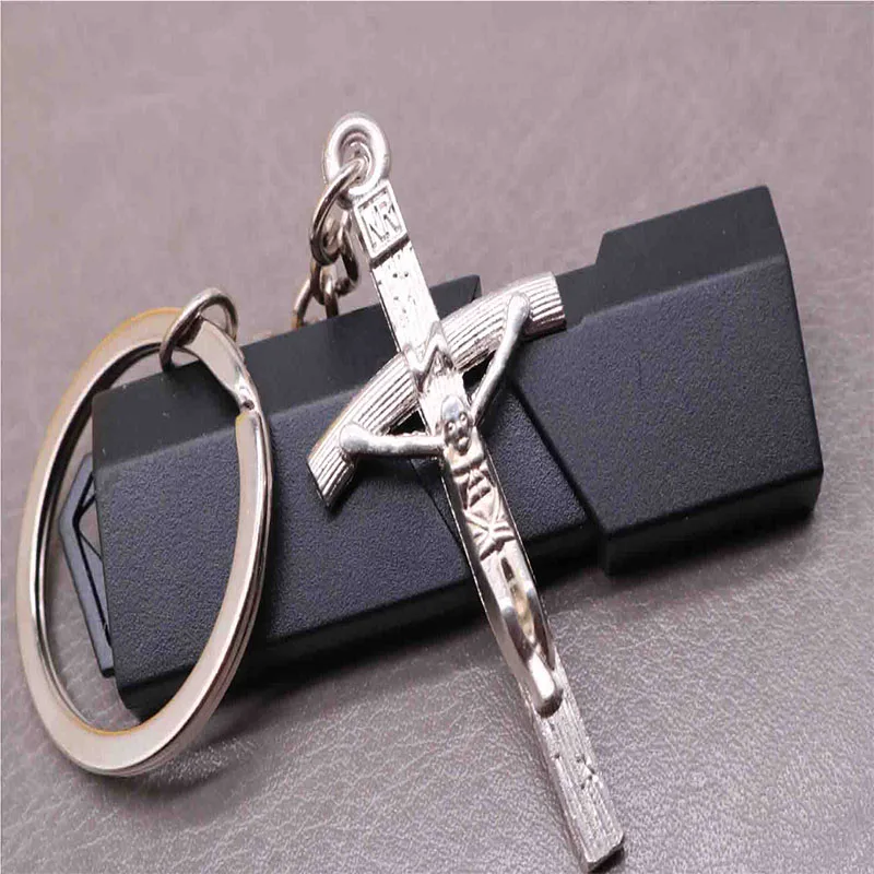 Multi Style Religious Jesus Cross Key Chain Jesus Cross Medal Key Chain Car Key Chain Orb Gift