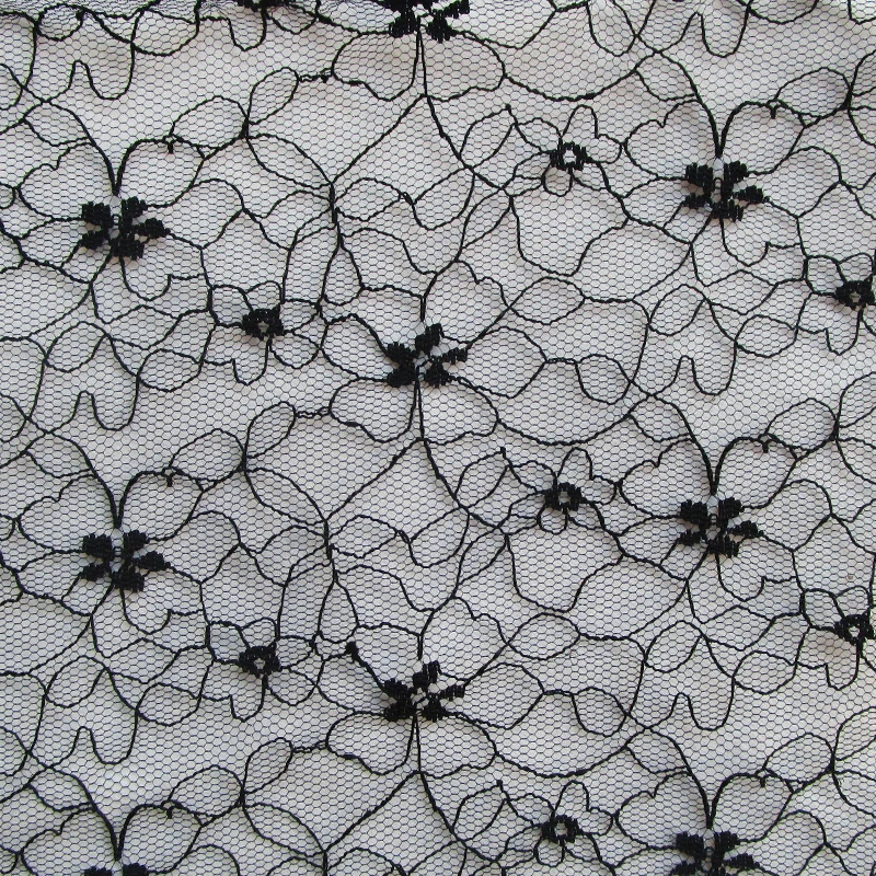 

Flower White Tulle Fabric,Sexy Perspective Black Lace Fabric,Make Thin Bottoming Mini Sundress,Soft Knitted Mesh Cloth,Fashion