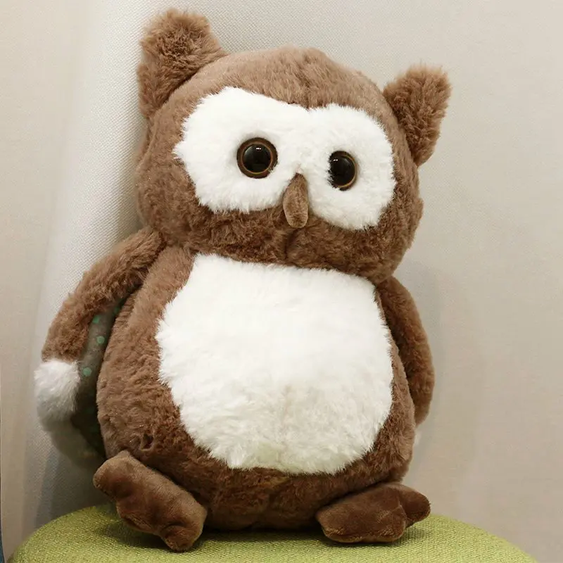 Long Plush Stuffed Owl para crianças, Boneca de simulação animal de alta qualidade, presente brinquedos para meninas, decoração do quarto, exportar mercado coreano