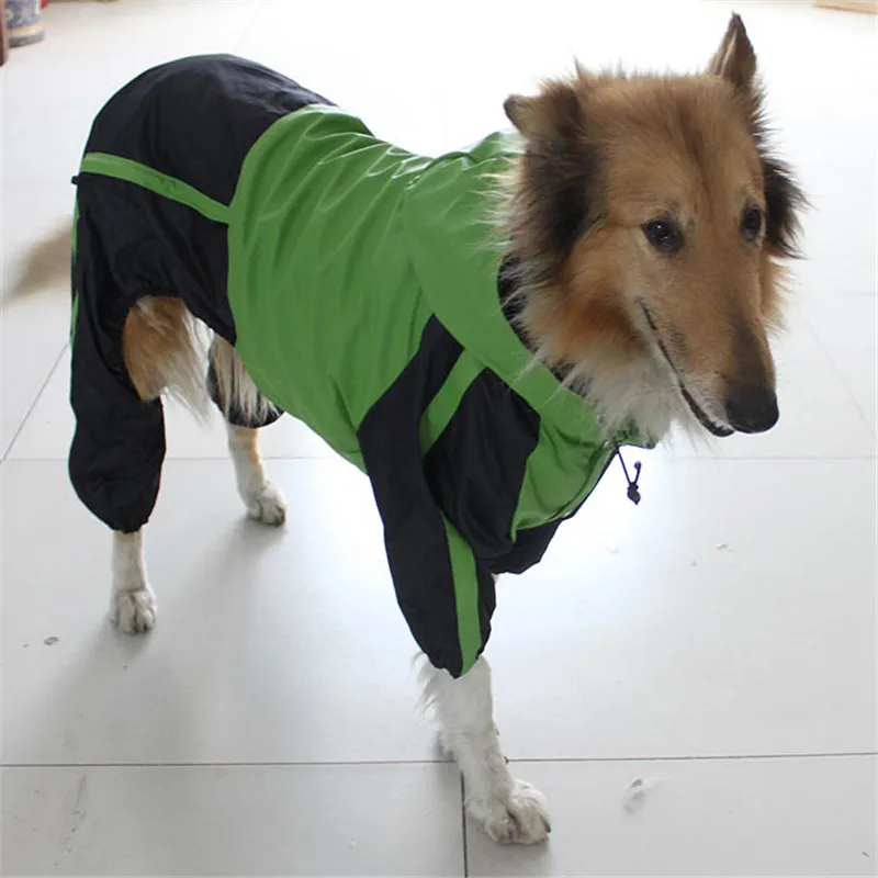 Plain Big Dog Raincoat Large Pet Rainwear Flexible Button Waterproof Jumpsuit Rompers Outdoor Rainsuit For Huge Pet Dog Labrador