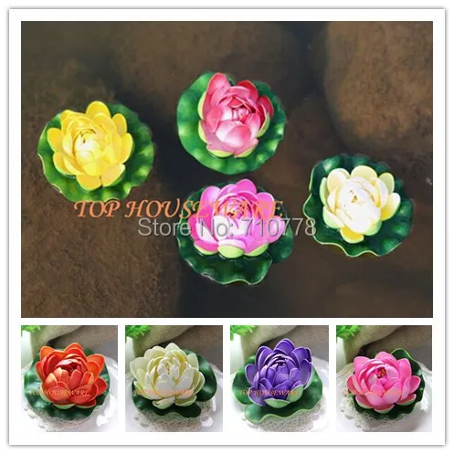 6 COLORS AVAILABLE 10CM Small Artificial Water lily flower fish tank home wedding supermarket decoration foam spatterdock