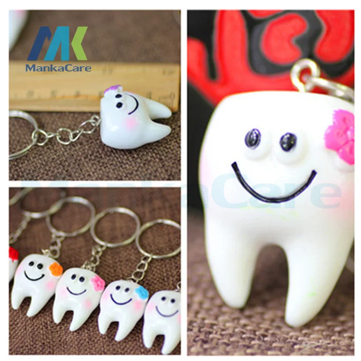 30/60 Pcs Simulation tooth pendant keychain small gifts promotional gifts Dental Hospitals / Clinics