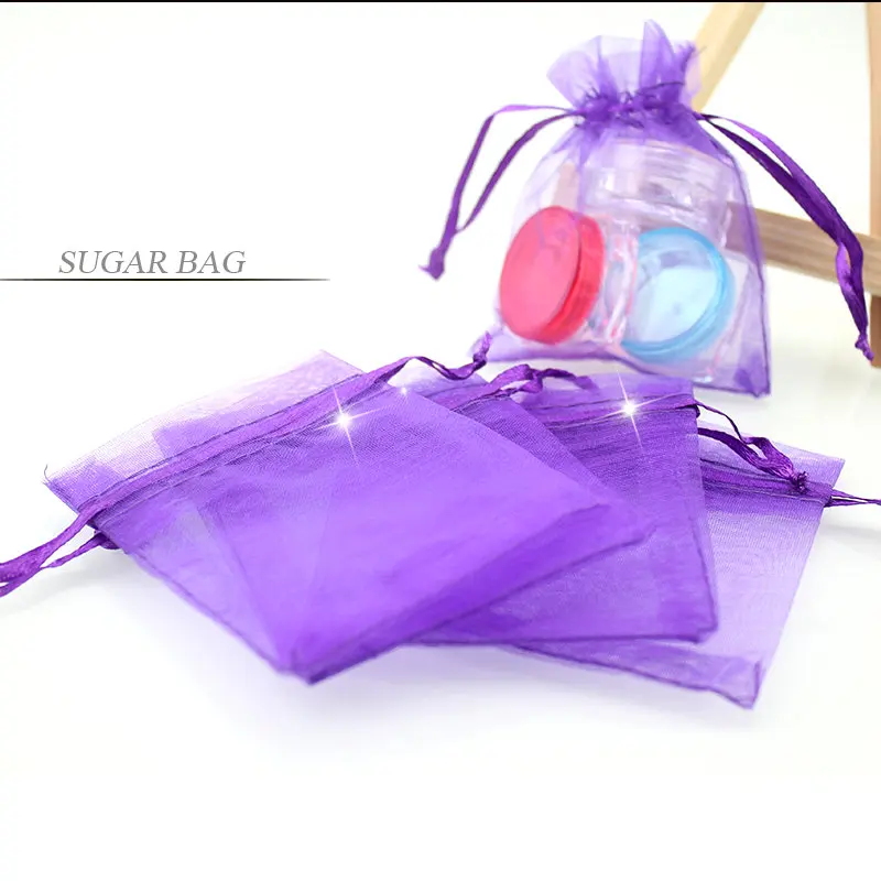 QIAO Many Colors 5*7cm 7*9cm 100pcs/lot Mini Organza Bags Favor Wedding Christmas Gift Bag Jewelry Packaging Bags & Pouches