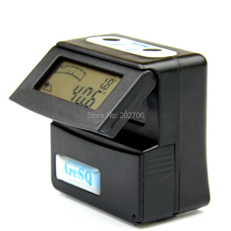 Pengukur sudut Digital akurat, inclinometer sudut busur derajat kotak level miring dengan basis magnetik + v-groove
