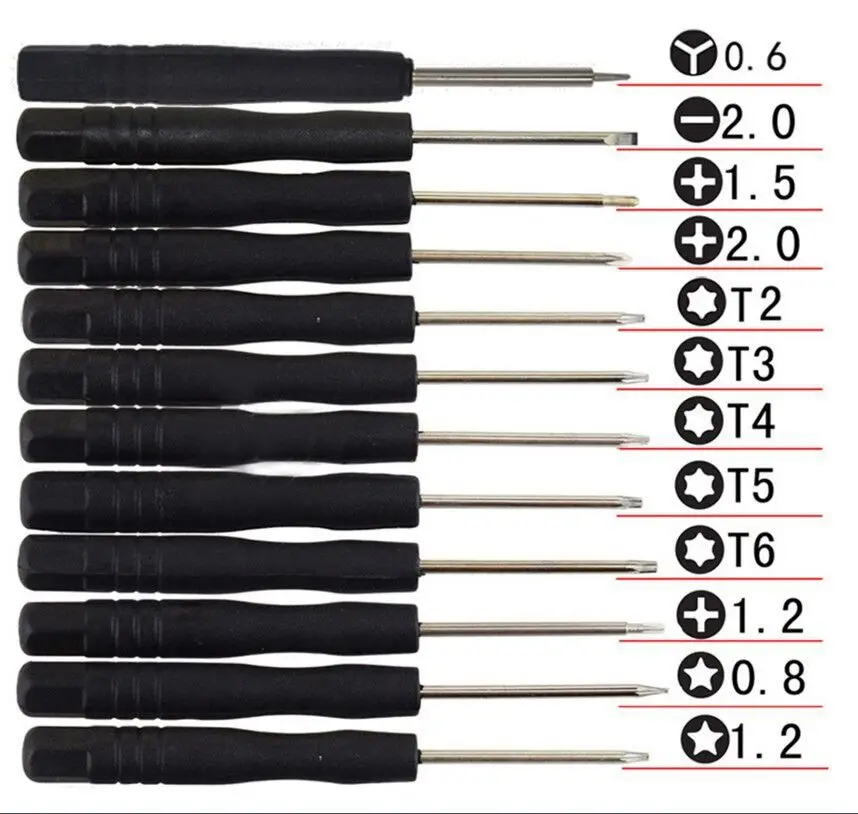 12 Pcs Set Mini Multi-Function Magnetic Precision Screwdriver Set for Apple iPhone 7 Samsung HTC Phone Tablet PC ect