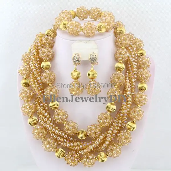 

earrings African Beads Jewelry Set Crystal Beads Necklace Set nigerian wedding beads Jewelry Set Crystal Jewelry Set W6277