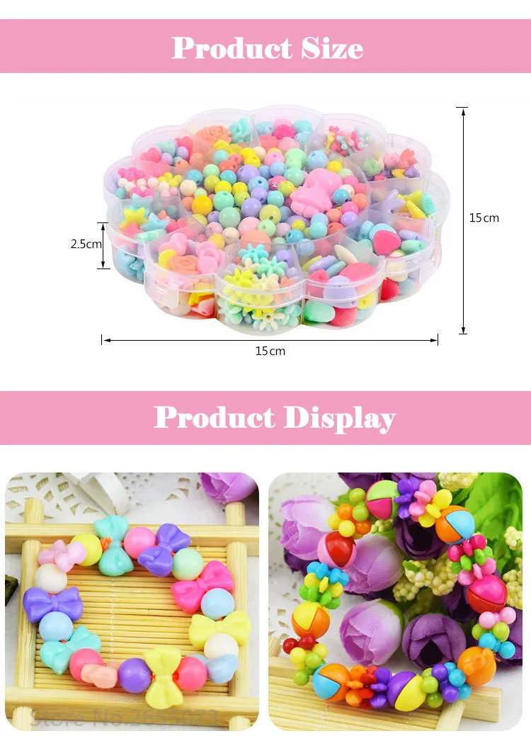 Free Shipping Children Fashion Beads Toy Diy Handmade Wear Necklaces Bracelets Beaded Educational 3D Puzzle Perler Beads Toys