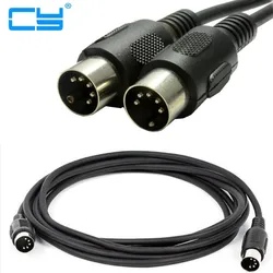 MIDI Cable Male to Male 5 Pin DIN Plug Black  1m 1.5m