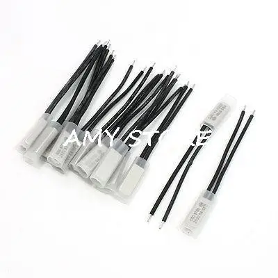 10pcs 250V 5A 바이메탈 온도 스위치 온도 조절기 15C-110C 20/25/30/50/60/85/90/95/105C 섭씨 정상 개방 없음 KSD9700