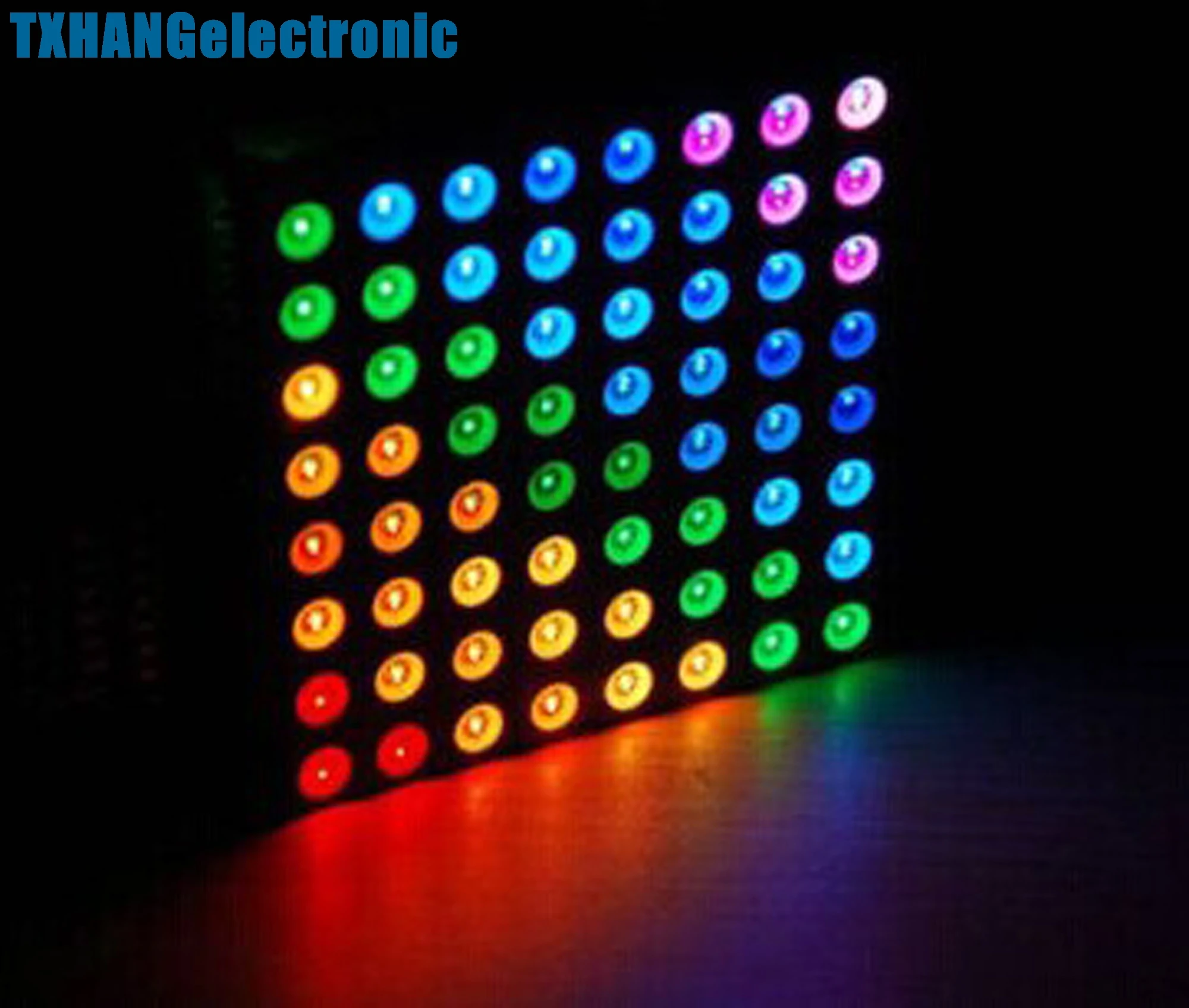 5mm 8*8 8x8 kolorowy wyświetlacz matrycy LED RGB kropka wspólna anoda