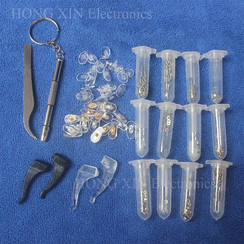 Screws Nuts Nose Pad Optical Repair Tool Assorted Kit For Eyeglass Sun Glasses screwdriver Tweezers accessories