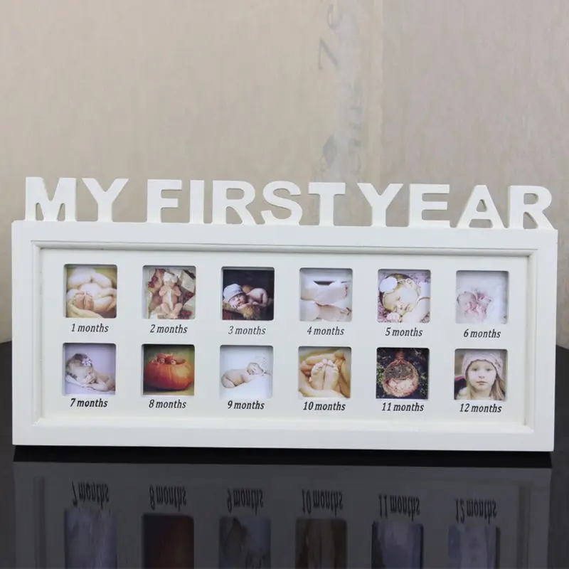 

Creative DIY 0-12 Month Baby "MY FIRST YEAR" Pictures Display Plastic Photo Frame Souvenirs Commemorate Kids Growing Memory Gift