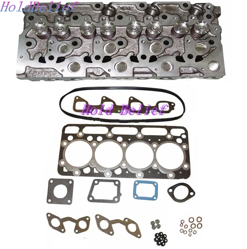 New Complete Cylinder Head + Upper Gasket Set For Bobcat 773 337 S175 S185 T190