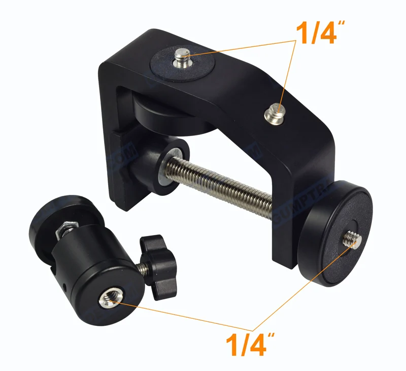 Soporte de abrazadera de Clip flexible con cabezal de bola de trípode para Gopro Hero, cámara de acción SJCAM, DSLR, telescopio, soporte de Flash, soporte para ventana de coche