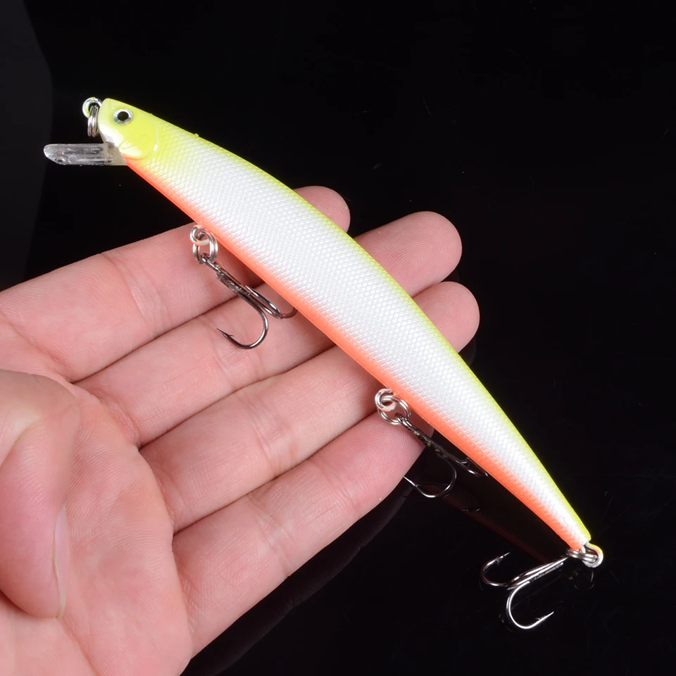 1pcs 12.5cm 12.5g Minnow Fishing Lure Wobbler with 6# Three Hooks Floating Hard Bait Fishing Tackle Pesca Carp Crankbait 3D Eye