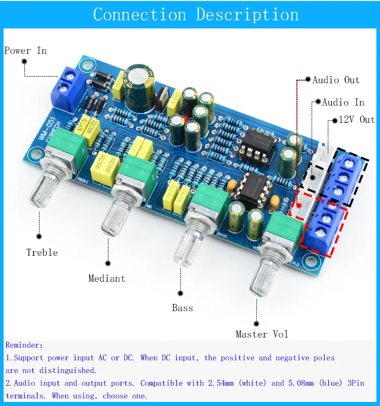 CIRMECH 2019 NE5532 OP-AMP HIFI مكبر للصوت Preamplifier حجم لهجة EQ لوحة تحكم عدة إلكترونية