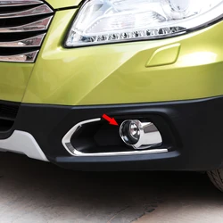 For Suzuki SX4 S-Cross 2014 2015 2016 ABS Chrome Car Front Fog Light Lamp Foglight Ring Cover Trim car styling Accessories 2pcs