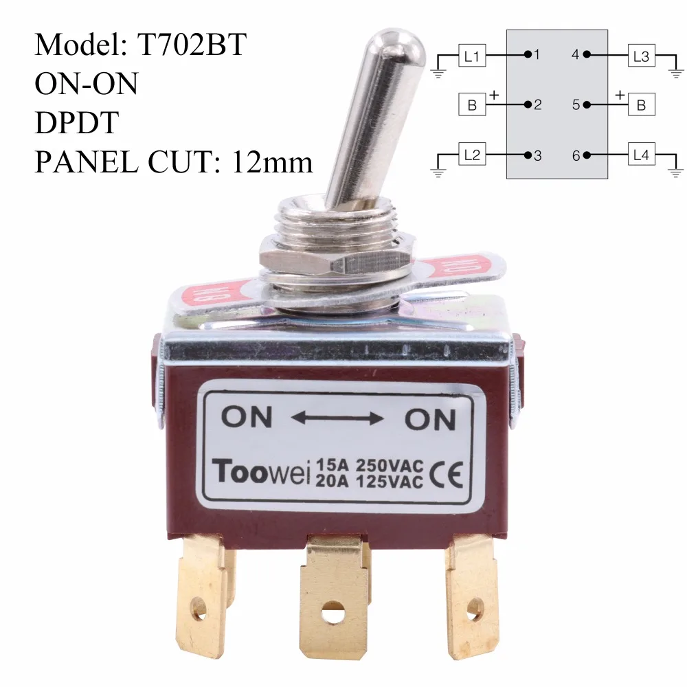 Kippschalter SPST DPDT DPST SPDT AUF-AUF AUF-WEG-AUF AUF-OFF AC Power Rocker schalter AC 250V 15A 125V 20A – Detail 17