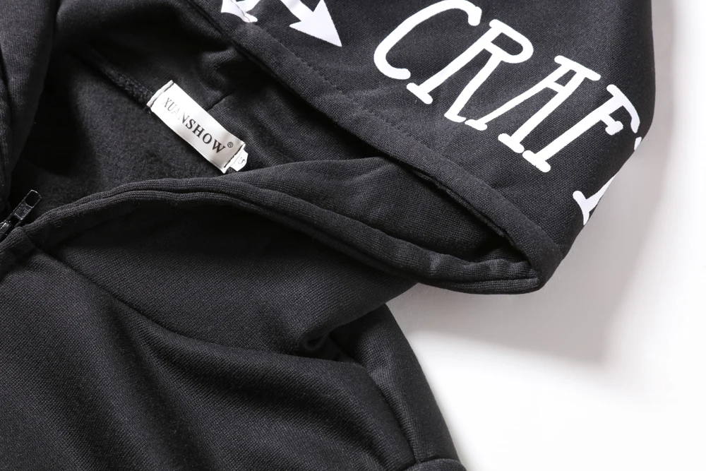 Damen Gothic Punk Hoodie Sweatshirt mit Mond-Buchstaben-Print, Langarm-Reißverschlussjacke, Herbst-Winter-Mode Streetwear – Detail 11