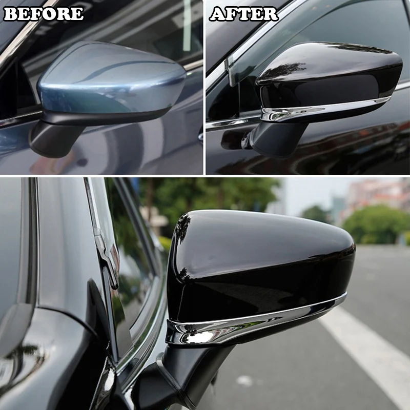 Car Styling Chrome Side Door Rearview Mirror Cover Trim Strip Overlay Lid Decoration For Mazda 6 Atenza M6 2014 - 2016 2017