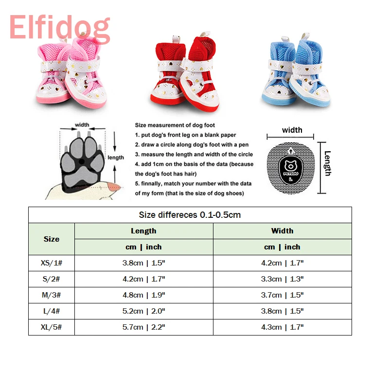 Shining Love Shoes For Dogs Of Small Breeds Summer Breathable Fashion Puppies Non-slip Pet Cats Boots Accessories 4PCS/lot