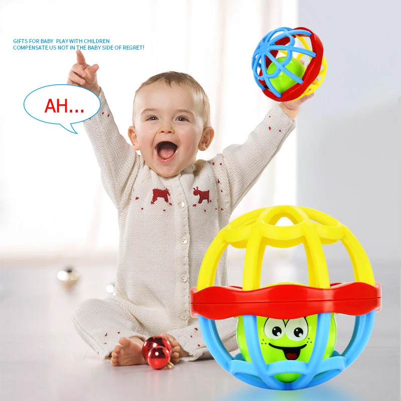 Baby Toy Rattle Rolling Ball Bell Hand Soft Shaking Ball Kids Carriage Cartoon Pendant Walker