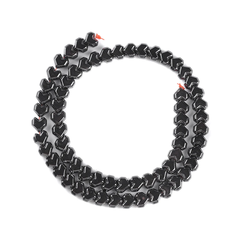 64pcs 7*8mm Heart Shape Accessories Beads Natural Stone Black Hematite Beads Diy Jewelry Bracelet Making Per Strand Pick Size