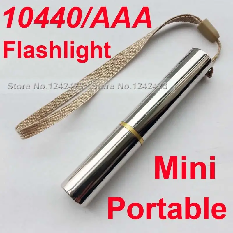 Stainless Steel MINI EDC Flashlight Torch  R3 260 Lumens 1-Mode multipurpose waterproof 10440 AAA flashlight