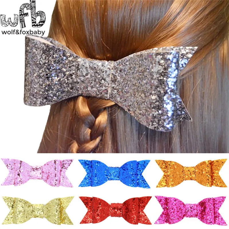 Retail hairpins bowknot bling fashion hair accessories headwear baby infant Kids children