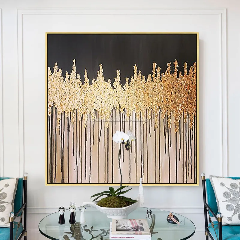 

Gold Tree Acrylic Painting On Canvas Quadros Cuadros Decoration Gold Leaf Texture Wall Art Pictures For Living Room Home Decor