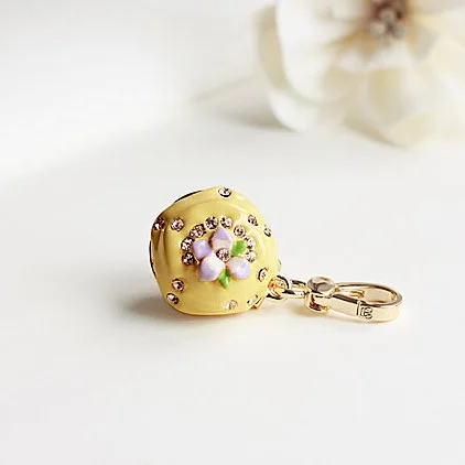 Yellow Cupcake & Purple Flower Charm Women Handbag Chains For Girl Necklace Pendant Jewelry