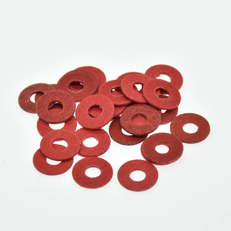 100/50Pcs M2 M2.5 M3 M4 M5 M6 M8 M10 Steel Flat Pad Insulation Washers Red Paper Meson Gasket Spacer Insulating Spacers