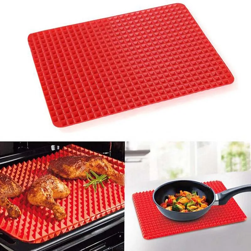 

Rectangle Silicone Barbecue Baking Pad, Drain Mat, Drying Dishes Pad, Heat Resistant, Slip-proof Tray