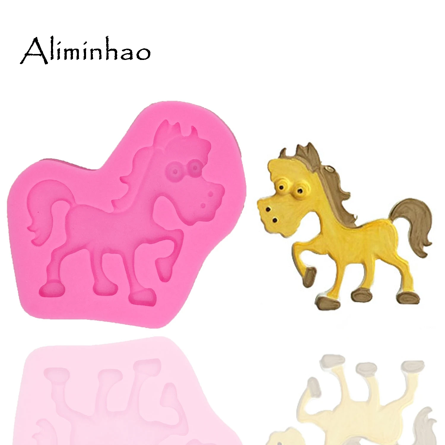 B1352 Cow Elephant Horse Giraffe Animals Styling Tool Clay Silicone Mold Fondant Chocolate Cake Decorating Tools