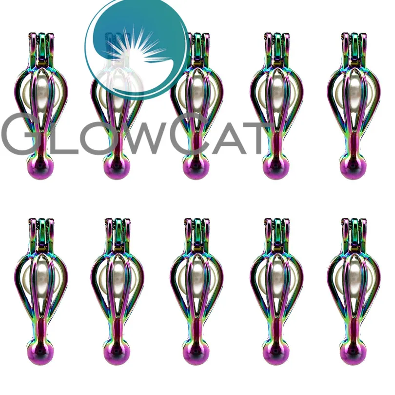 10x C565 Multicolors Hot Air Balloon Beads Cage Jewelry Making Essential Oil Diffuser Aroma l Cage Locket Pendant